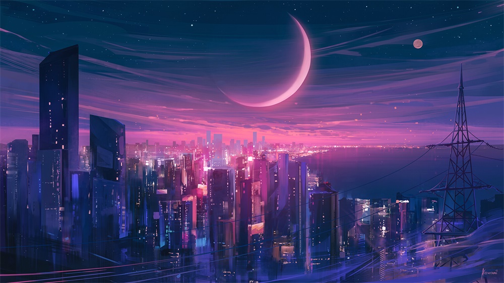 日暮黄昏！14款景观插画