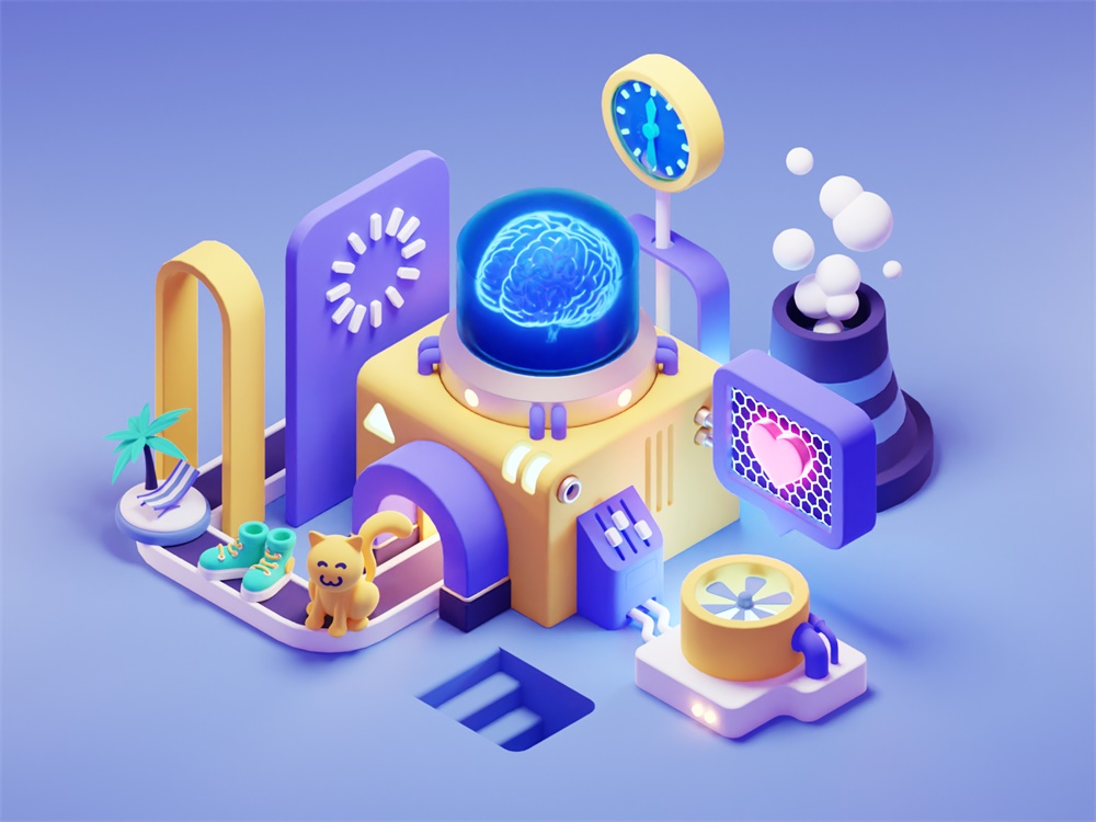 网页设计怎么吸引用户？来看3D设计师Roman Klco 的3D插图