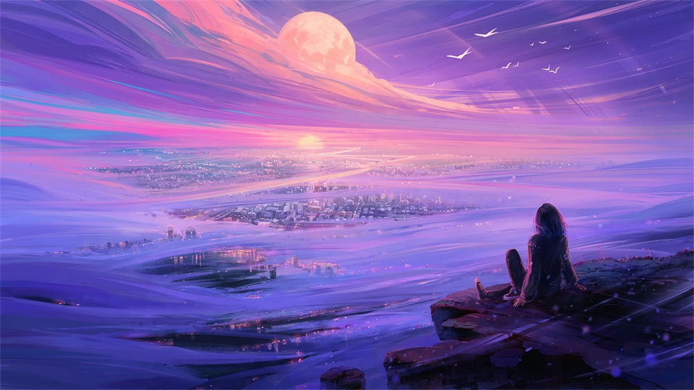 日暮黄昏！14款景观插画