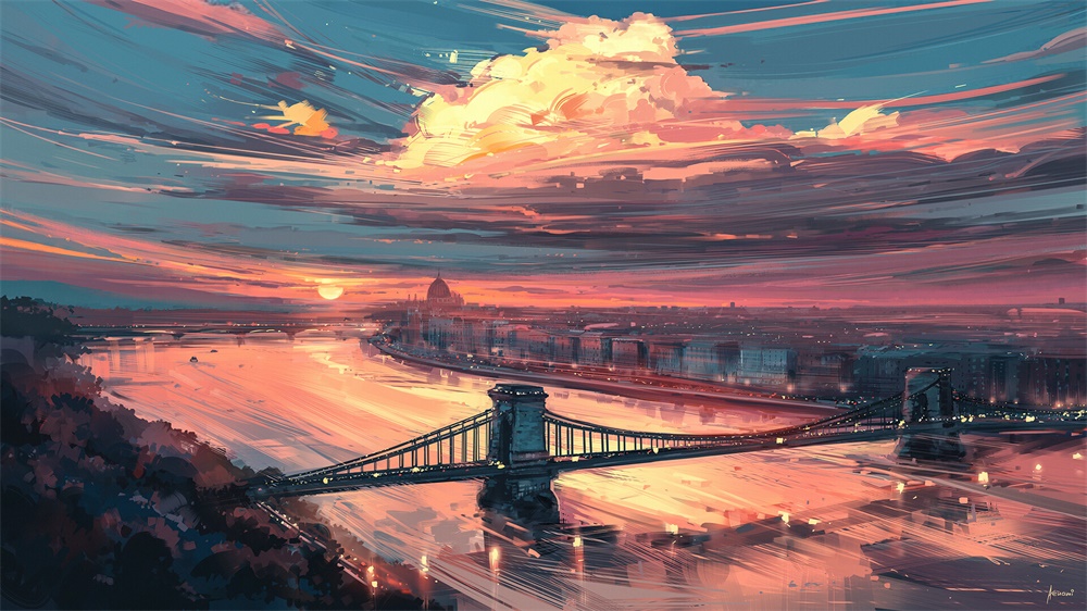 日暮黄昏！14款景观插画