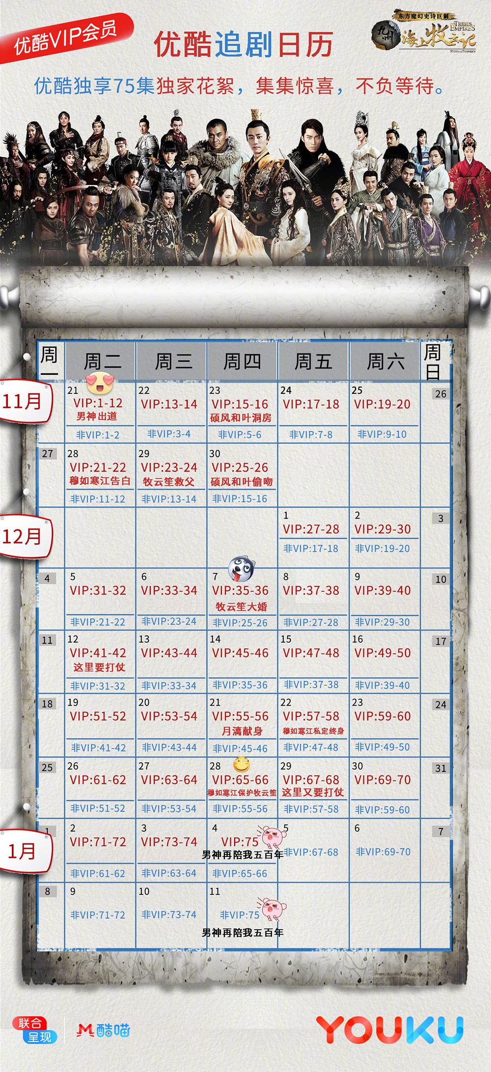 18个古装剧的追剧日历设计