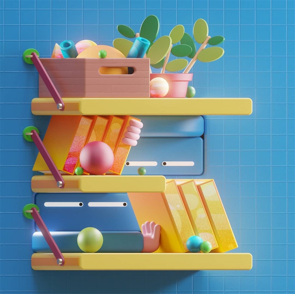 糖果色！12张圆润可爱的3D作品