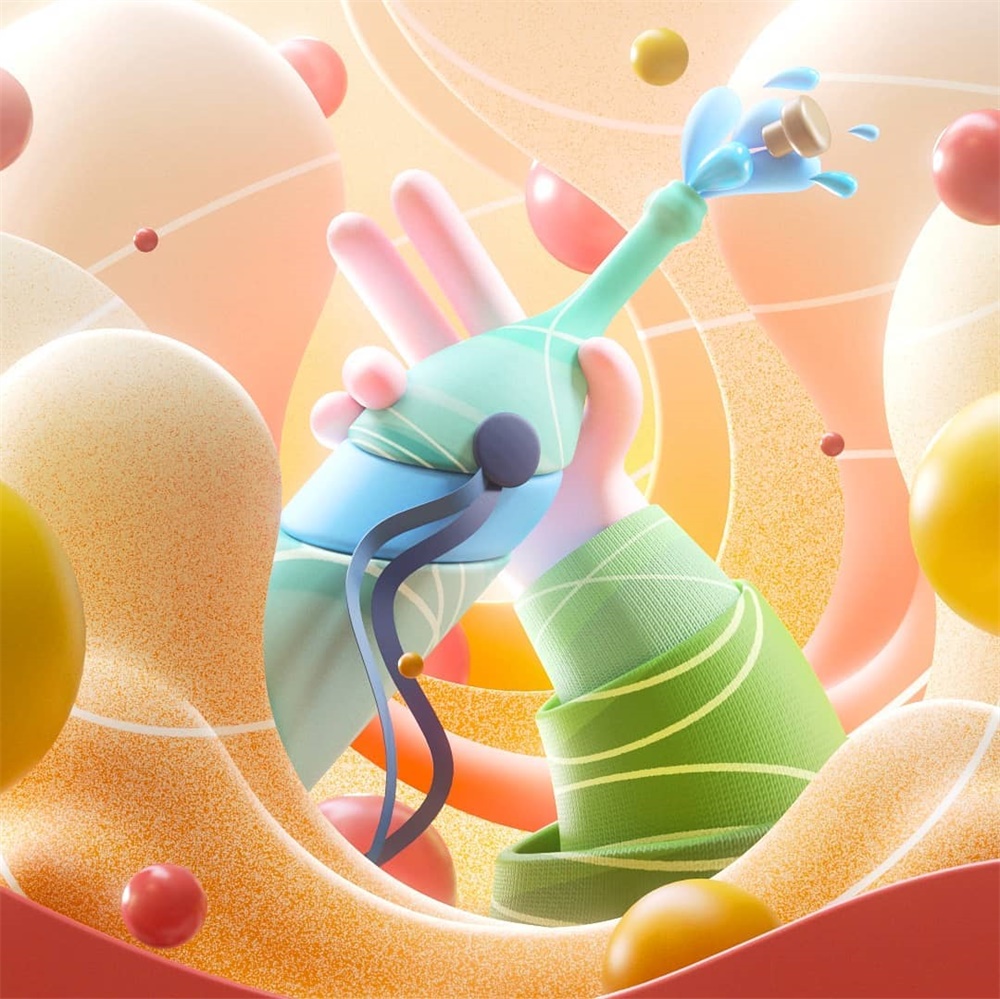 糖果色！12张圆润可爱的3D作品
