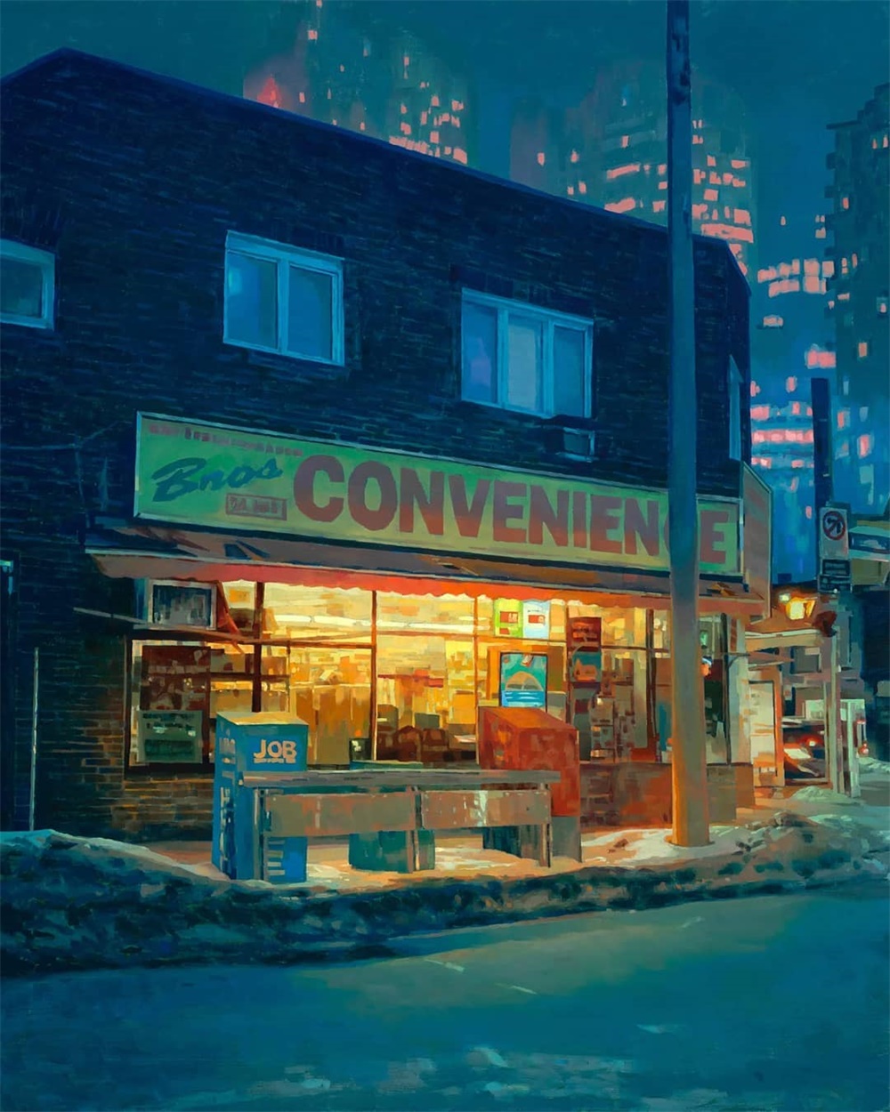 夜晚城市！9张油画质感的城市场景