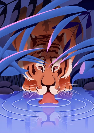 10张以光影塑造为主的扁平商业插画 - 10图