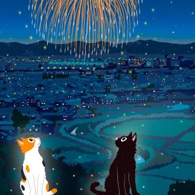 温馨治愈！9 张猫咪旅行系列插画