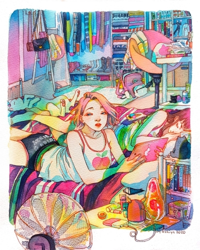 16 张浓厚的水彩人物插画 - 16图