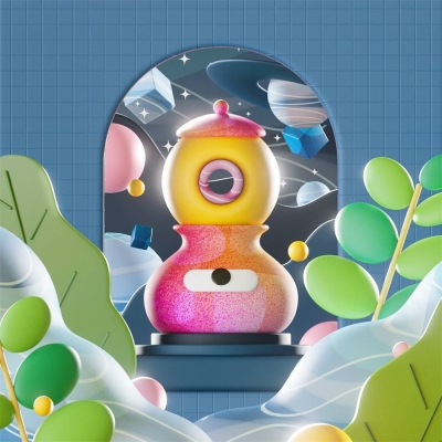 糖果色！12张圆润可爱的3D作品 - 12图